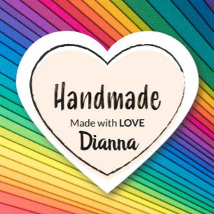 Handmade with love! Personalised gift giving  Heart Sticker
