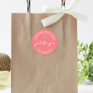 Handmade With Love Personalised Monogram Sticker