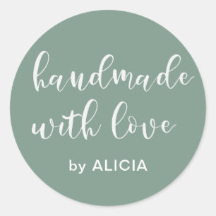 Handmade with love Personalised Pastel Sticker