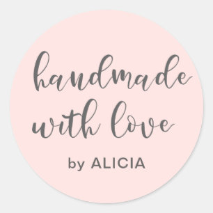Handmade with love   Personalised Pastel Sticker