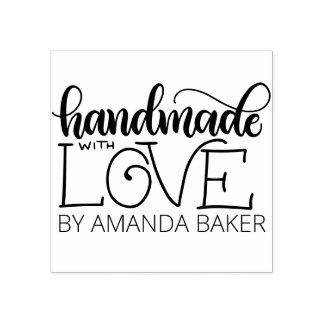 Handmade with love - Personalised Rubber Stamp