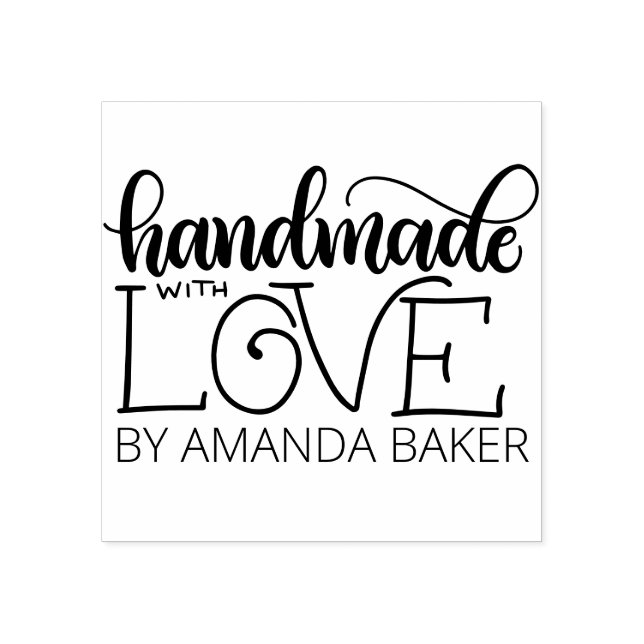 Handmade with love - Personalised Rubber Stamp (Imprint)