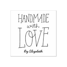 Handmade With Love Personalised Rubber Stamp