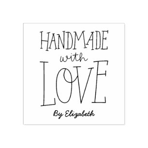 Handmade With Love Personalised Rubber Stamp