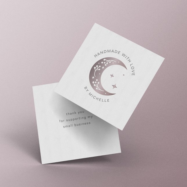 Handmade With Love Pink Moon Thank You Card (Creator Uploaded)