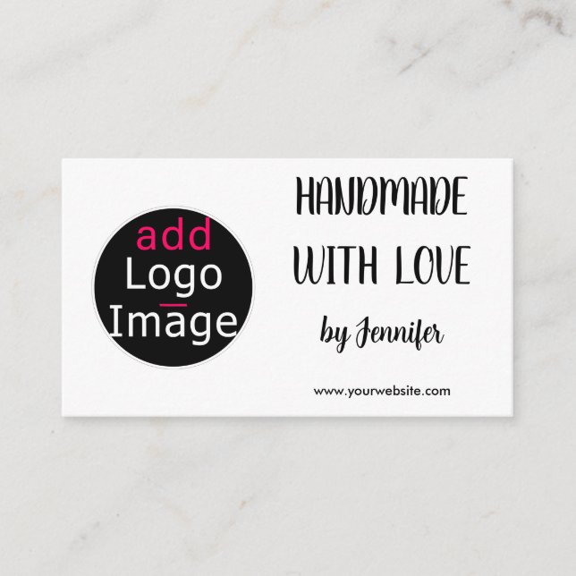 Handmade With Love Professional Customisable White Enclosure Card (Front)