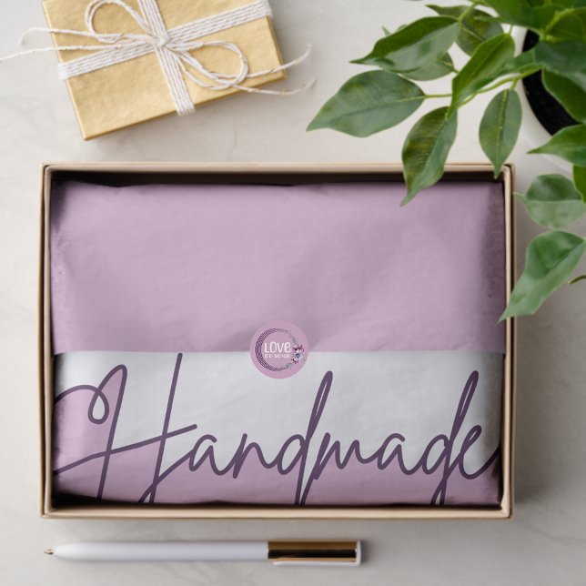 Handmade With Love Purple Small Business Packaging Tissue Paper (Creator Uploaded)