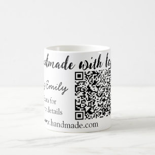 Handmade with love Q R code small business website Coffee Mug