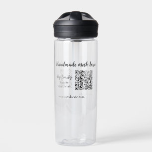Handmade with love Q R code small business website Water Bottle