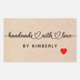 Handmade with Love  Rectangular Sticker
