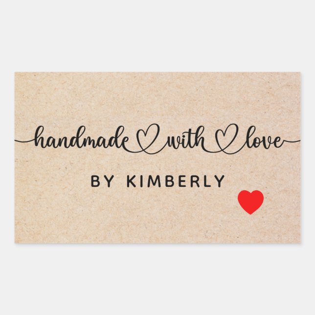 Handmade with Love  Rectangular Sticker (Front)