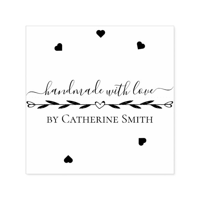 “Handmade with Love” Rubber Stamp (Design)