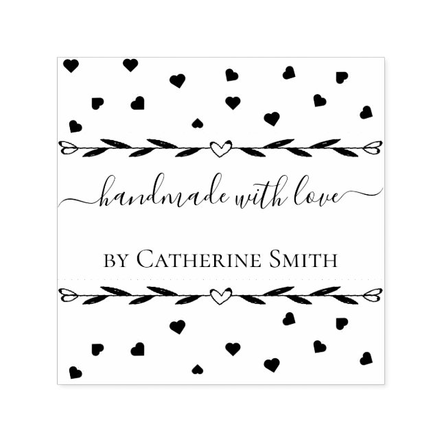 “Handmade with Love” Rubber Stamp (Design)