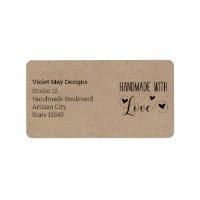 Handmade with Love Rustic Kraft Return Address