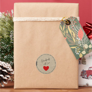 Handmade With Love Rustic Kraft Round Sticker