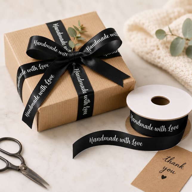 Handmade with Love Satin Ribbon (Handmade with Love Ribbon)