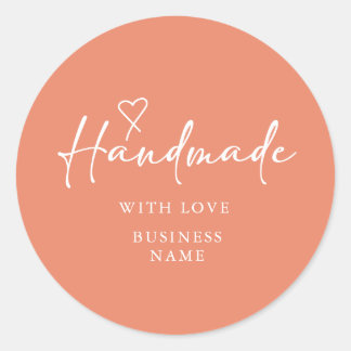 Handmade With Love Small Business Classic Round Sticker