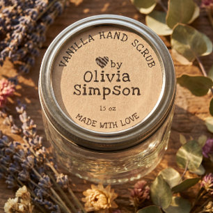 Handmade with Love Small Business Personalised Classic Round Sticker