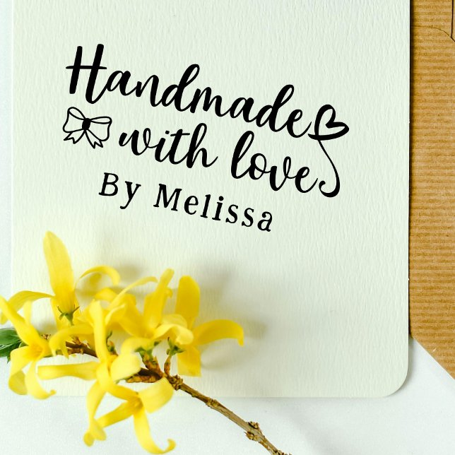 Handmade with Love Small Business with Name Self-inking Stamp (Creator Uploaded)