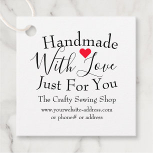 Handmade With Love Small Craft Business Supplies Favour Tags