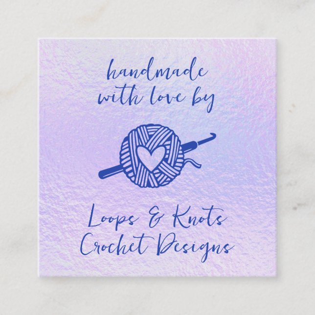 Handmade With Love Square Business Card (Front)