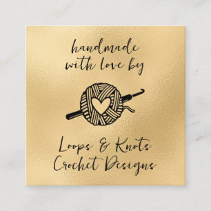 Handmade With Love Square Business Card