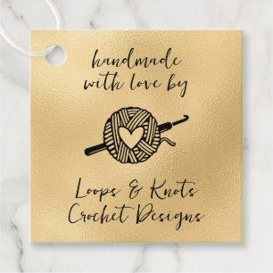 Handmade With Love Square Favour Tags
