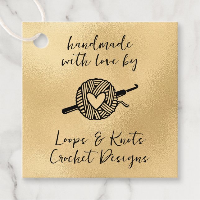 Handmade With Love Square Favour Tags (Front)