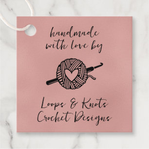 Handmade With Love Square Favour Tags