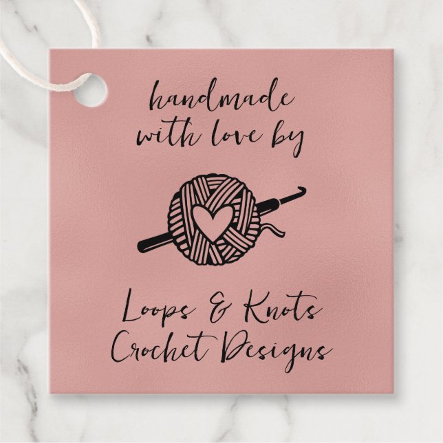 Handmade With Love Square Favour Tags (Front)
