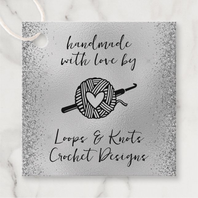 Handmade With Love Square Favour Tags (Front)