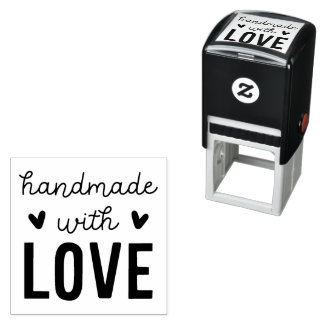 Handmade With Love Square Self-Inking Rubber Stamp