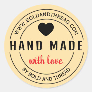 Handmade With Love Sticker – Craft Label for Small