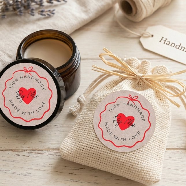 Handmade With Love Sticker Custom Small Business  (Creator Uploaded)