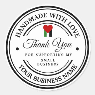 handmade with love   Support Palestine Classic Round Sticker
