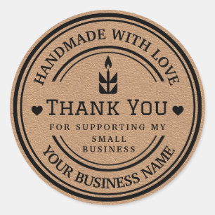 handmade with love   Thank You Flame  Classic Round Sticker