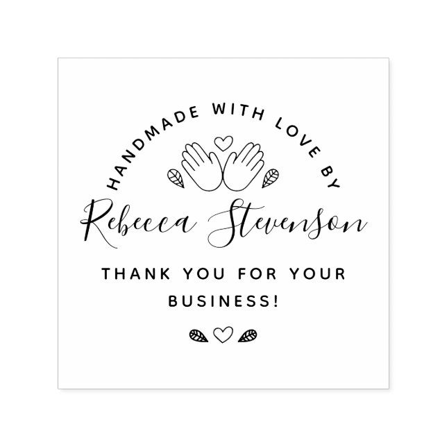 Handmade With Love | Thank You For Your Business Self-inking Stamp (Design)