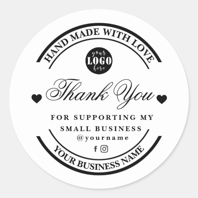 Handmade with love | thank you sticker & label (Front)
