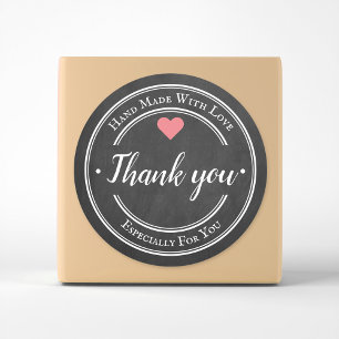 Handmade With Love Trendy Chalkboard Business Classic Round Sticker