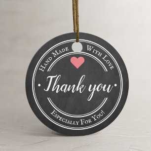 Handmade With Love Trendy Chalkboard Business Favour Tags