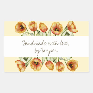 Handmade with love tulip produce sticker
