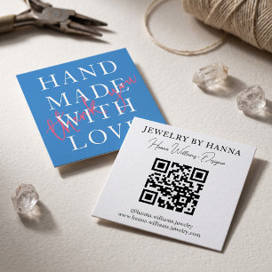 Handmade with Love Typography Design Square Business Card