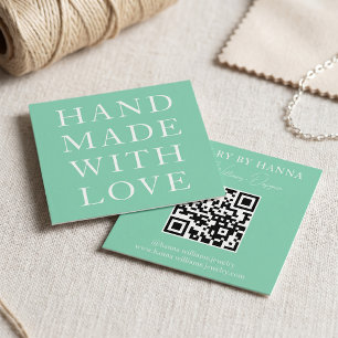 Handmade with Love Typography Design Square Business Card