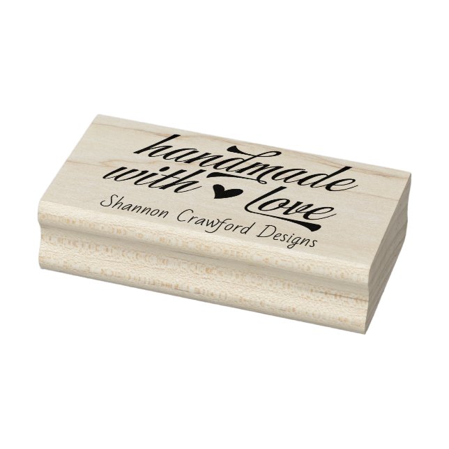 Handmade with Love Vintage Script Rubber Stamp (Stamp)