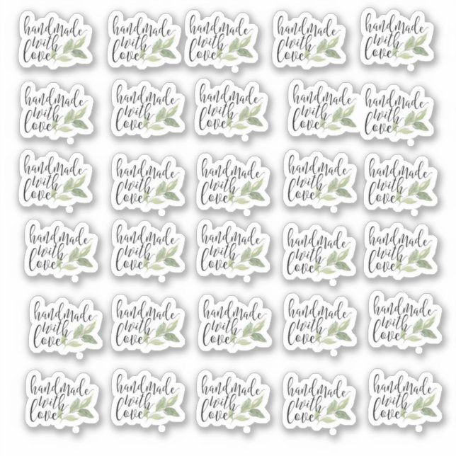 Handmade with Love Vinyl Sticker (Front)