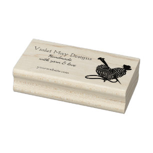 Handmade with Love Yarn Craft Business Promotional Rubber Stamp