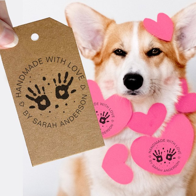Handmade With Love Your Shop And Name Rubber Stamp (Creator Uploaded)