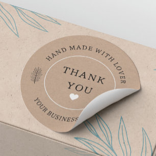 handmade with lover thank you classic round sticker