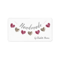 handmade wool knitted heart label