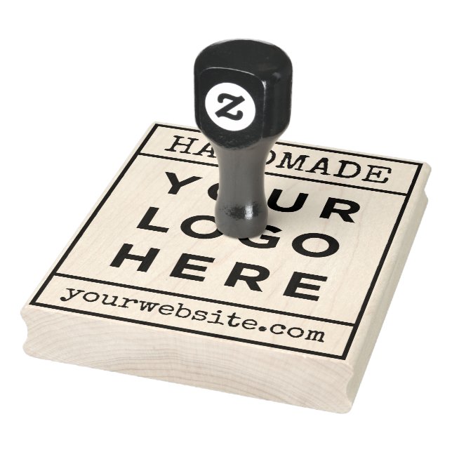 Handmade Your Business Logo Handled Rubber Stamp (Stamp)
